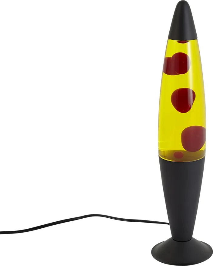 Lampada da lava gialla con cera rossa con LED - Molten Lava