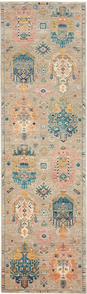 Samarkand Tappeto 280x80 Marrone (Pakistan) Annodato A Mano