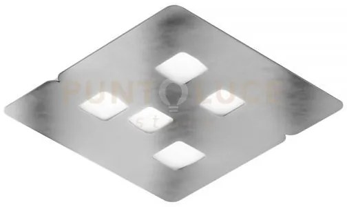 Giselle p/m - plafoniera colore acciaio e bianco 5 luci attacco gx5...
