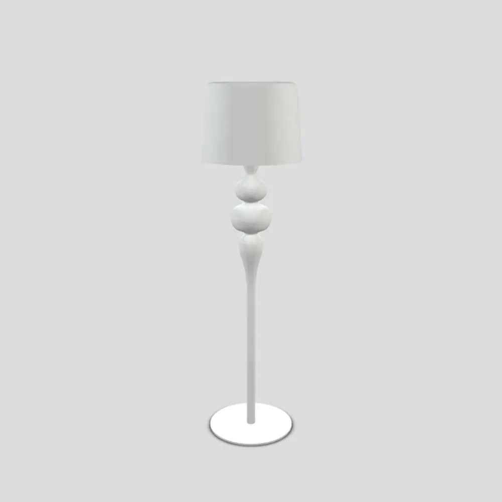 Piantana Contemporanea Eva In Plastica Bianco Alluminio 4 Luci