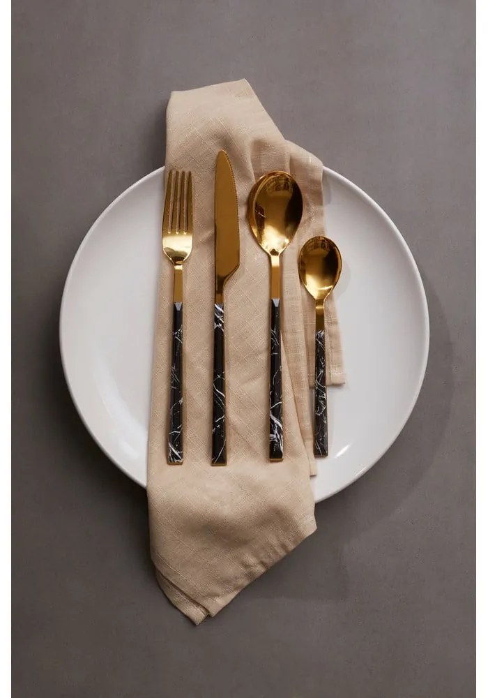 Posate in acciaio nero e oro 16 pezzi Avie - Premier Housewares