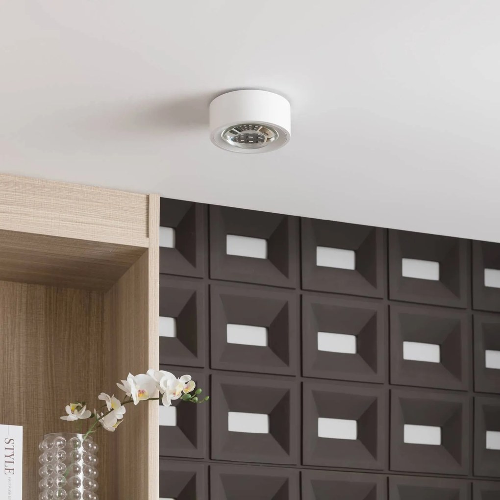 Plafoniera a LED Rotari Arcchio, dimmerabile, Bianco / Opale, Soggiorno / Sala da pranzo, Alluminio, Moderno, Plafoniera LED