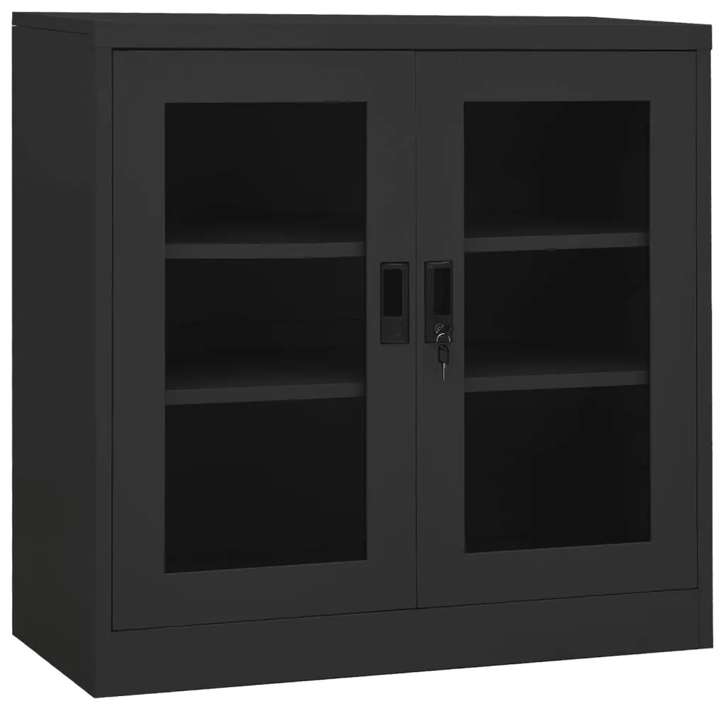 Armadio Per Ufficio Antracite 90x40x90 Cm İn Acciaio /
