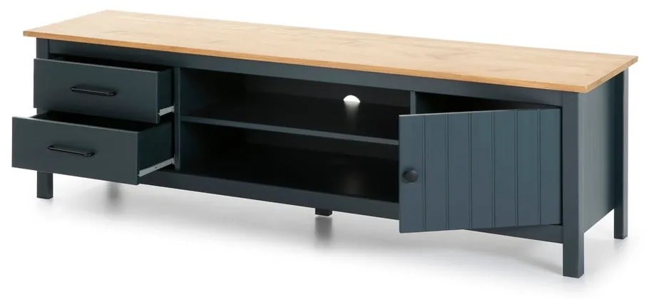 Tavolo TV in pino blu scuro 158x47 cm Miranda - Marckeric