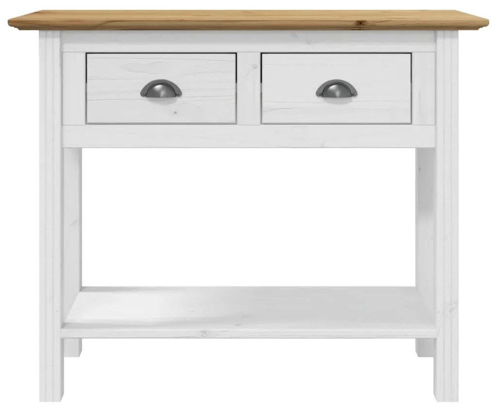 Tavolo consolle bodo 90x34,5x73 cm legno massello pino marrone