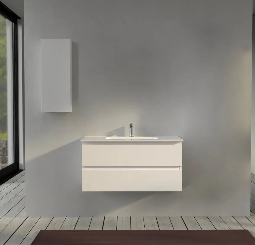 Mobile bagno 100 cm sospeso Bianco opaco - Sofia