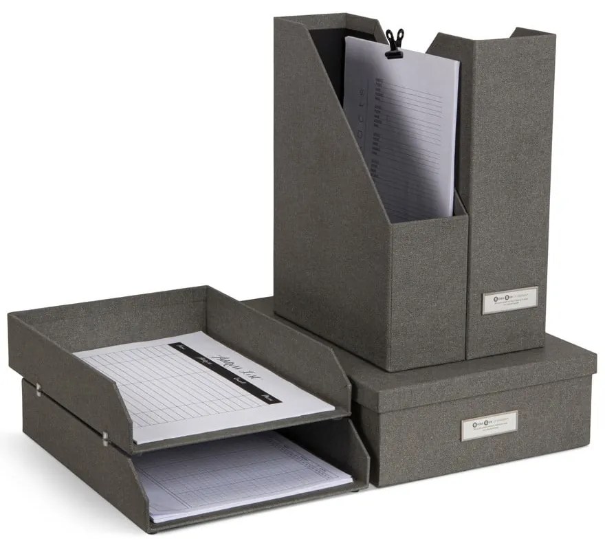 Organizzatori di documenti in cartone in set da 5 Holger - Bigso Box of Sweden