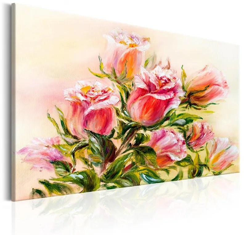 Quadro  Wonderful Roses  Colore Crema, Dimensioni e Misure 120x80