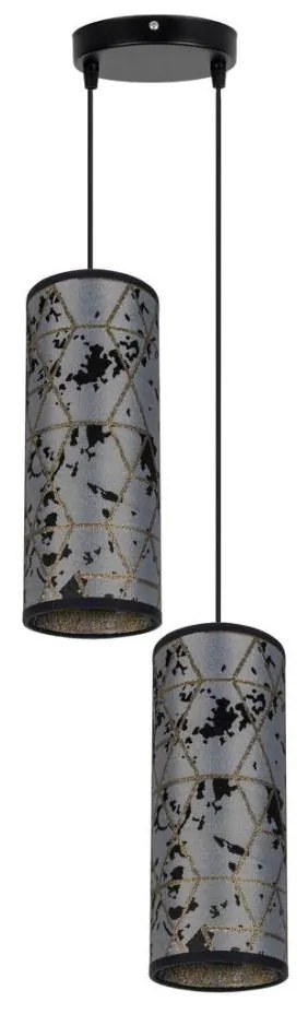 Lampadario a sospensione con filo AVALO 2xE27/60W/230V diametro 20 cm grigio/nero