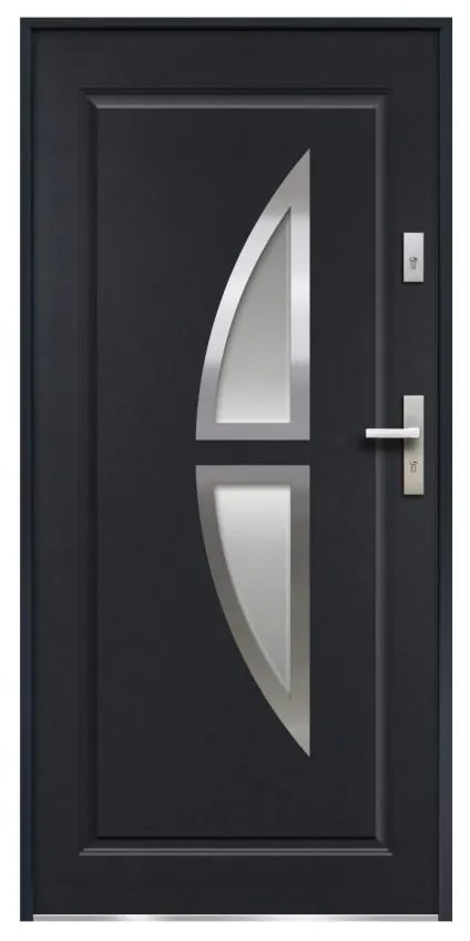 Porta d'ingresso Apertura verso sinistra H.207 x l.100 cm in Acciaio smaltato e Inox Antracite - COVAS