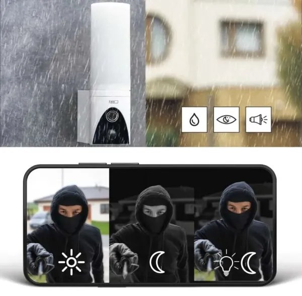 LED Telecamera smart per esterni con luce GoSmart LED/12W/230V IP65 Wi-Fi Tuya bianco