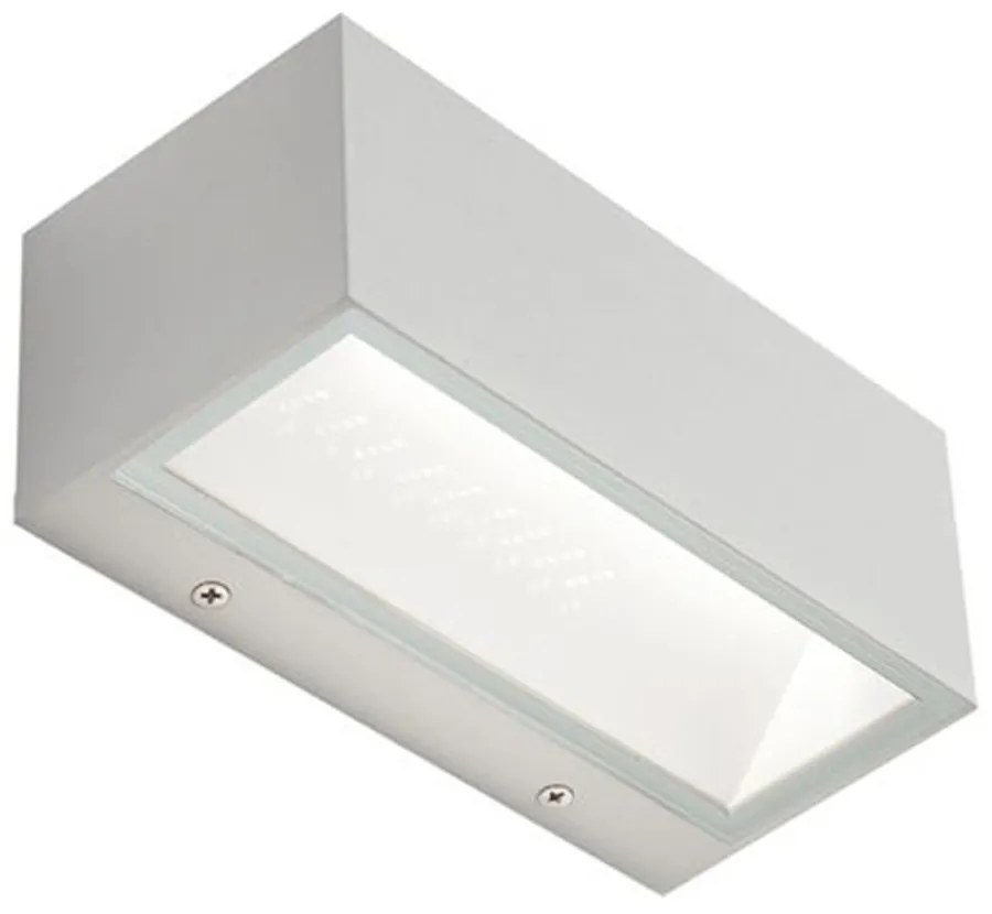 Applique Da Esterno Maxi Biemissione Box Alluminio Bianco 40W Led 4000K