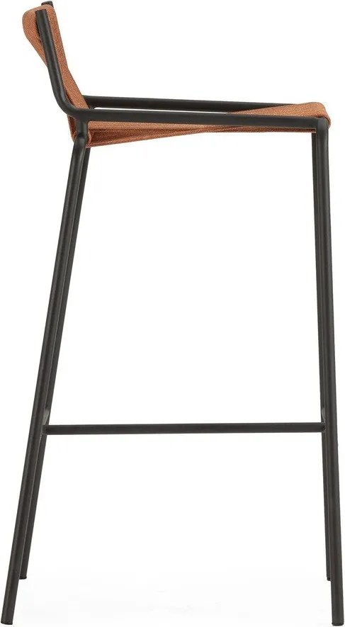 Sgabello da bar color terracotta in metallo (altezza della seduta 65 cm) Emily – Marckeric