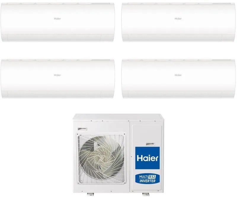 Climatizzatore Condizionatore Haier Quadri Split Inverter serie pearl 9+9+9+9 con 4U75S2SR5FA R-32 Wi-Fi Integrato 9000+9000+9000+9000