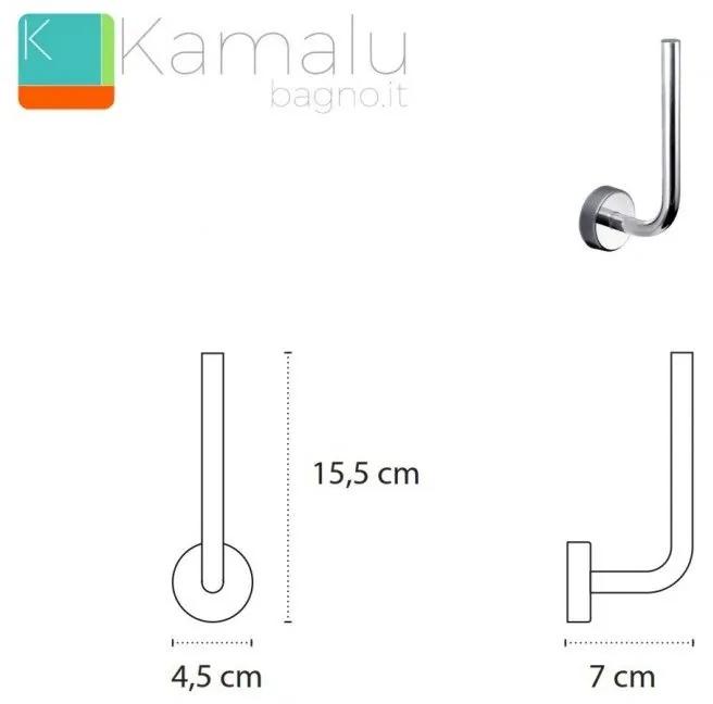 Kamalu - portarotolo in acciaio installazione a muro kaman monde-v140