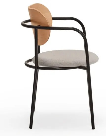 Sedia da pranzo grigia in rovere Eclipse - Teulat