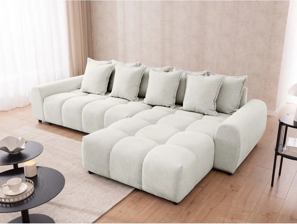 Divano angolare bianco (con penisola a destra/con chaise lounge) Albane – Ropez