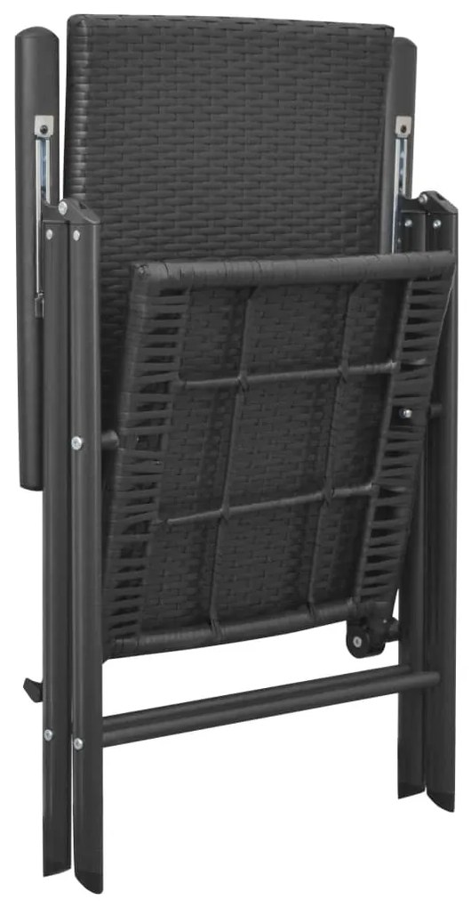 Sedie da giardino 4 pz in polyrattan nero