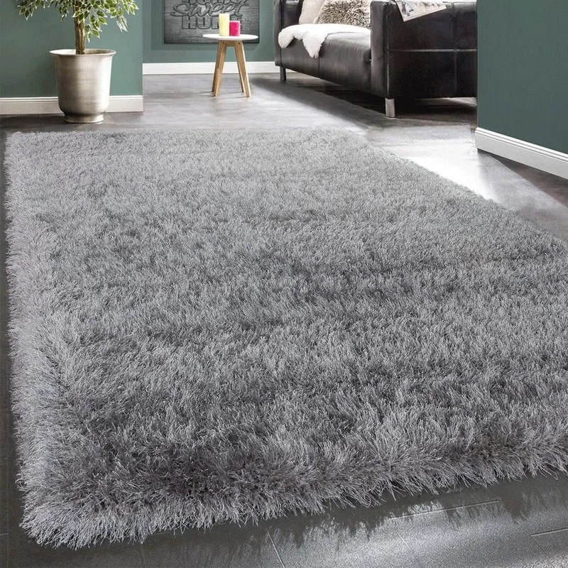 Tappeto Shaggy a pelo Lungo Mirage  Colore Grigio, Dimensioni Tappeti cm 60x100