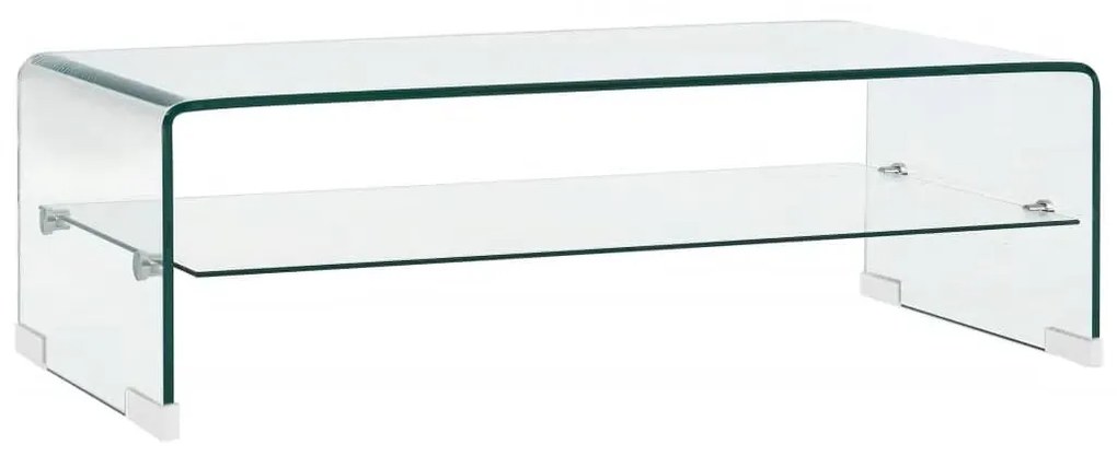 Tavolino Da Salotto Trasparente 98x45x31 Cm İn Vetro Temperato /