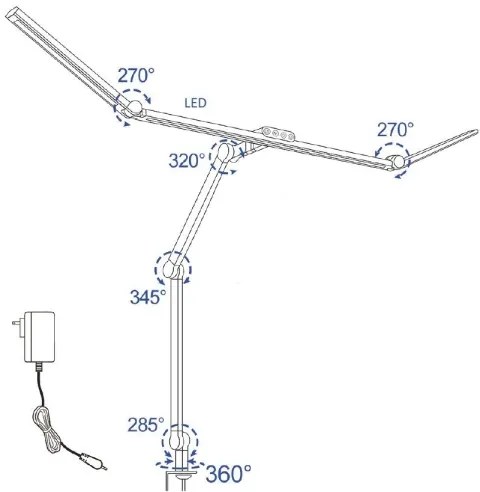 LED Dimmerabile flessibile lampada da tavolo LED/36W/230V 3000-6500K CRI 92 nero