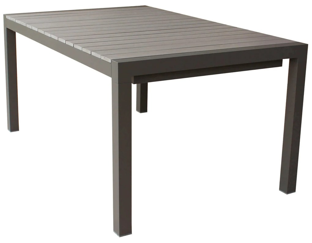 LOIS - set tavolo in alluminio e polywood cm 162/242 x 100 x 74 h con 4 Poltrone Dynamo