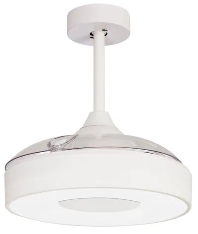 Ventilatore da soffitto Coin trasparente, Ø 43 cm, CCT, dimmerabile, MANTRA IP20