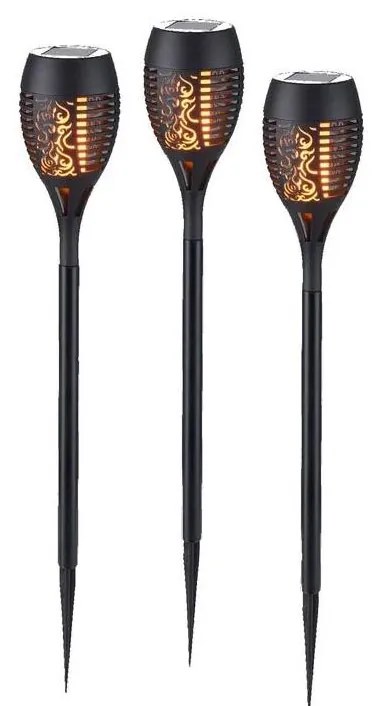 JUST LIGHT. 19106-18-3 - Set 3x LED lampade solari FACKEL LED/0,24W/1,2V nero