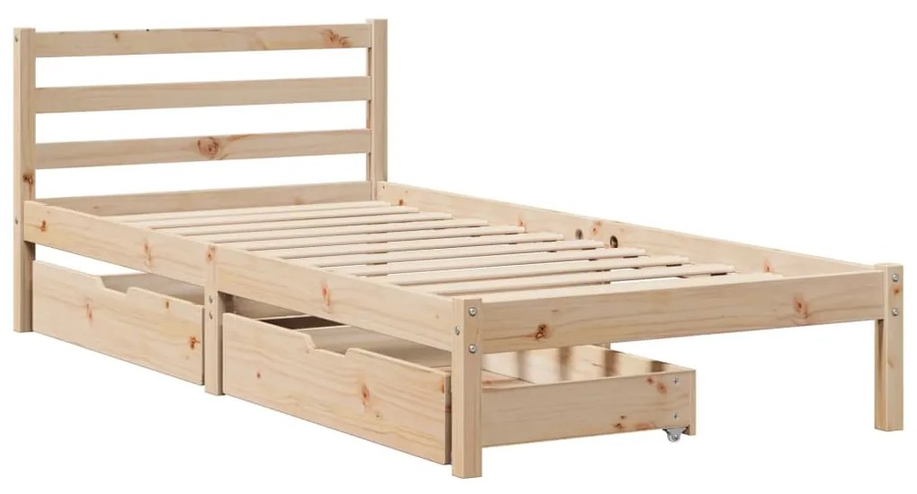 Letto senza materasso 90x200 cm in legno massello di pino