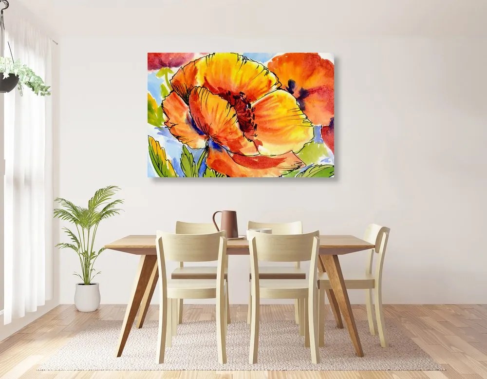 Quadro su tela – Bouquet di fiori di papavero
