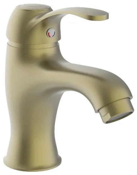 Rubinetto per lavabo a canna bassa Distri bronzo anticato lucido H 16 cm