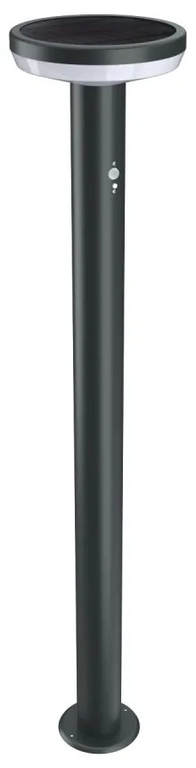 Paletto da giardino Solare Nero 80cm con Sensore Movimento e Picchetto Colore Bianco Naturale 4.000K