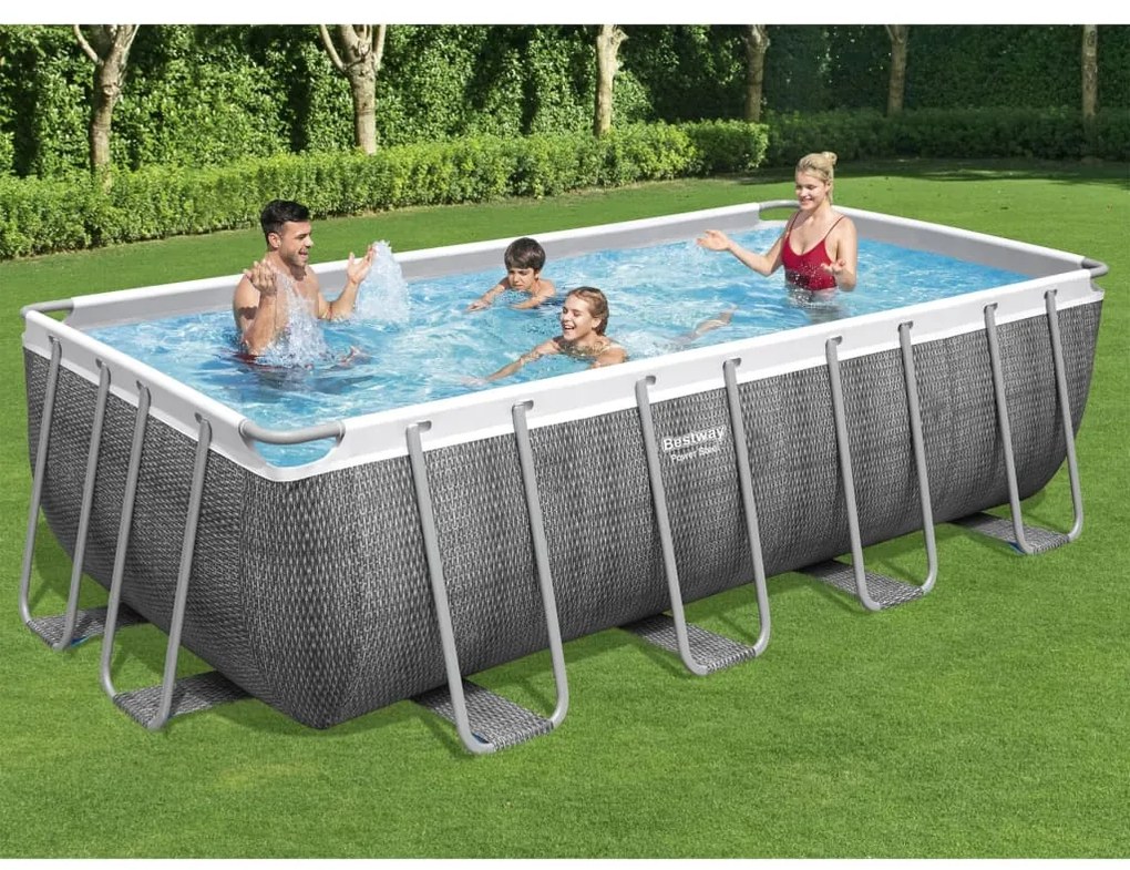 Set Piscina Power Steel Rettangolare 488x244x122 Cm /