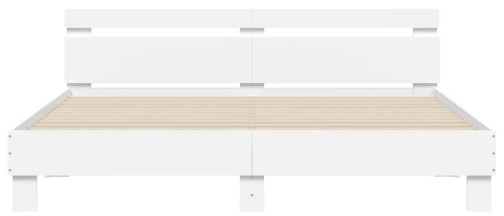 Giroletto con testiera bianco 200x200 cm in legno multistrato
