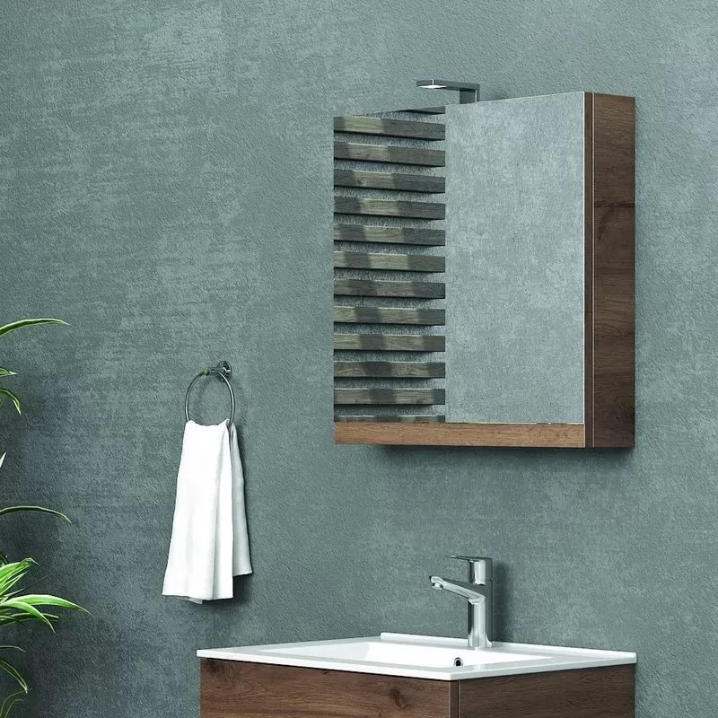 Specchio bagno contenitore da 60 cm con un'anta NEL-60 - KAMALU