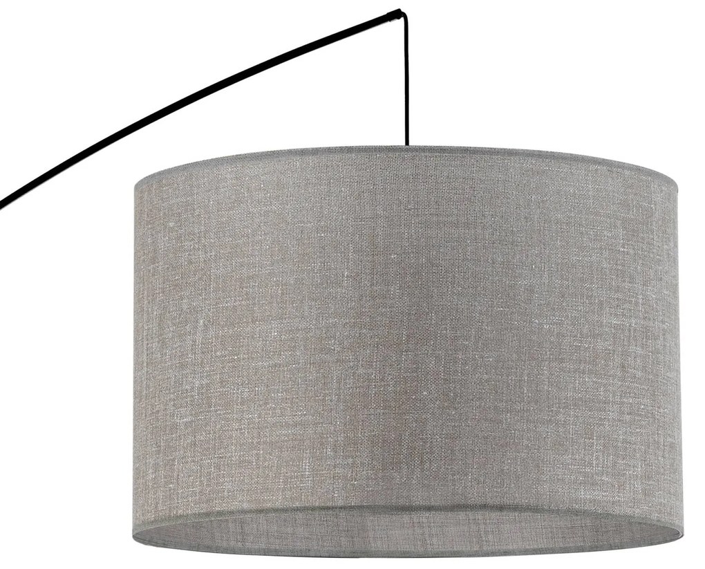 TK Lighting Piantana Moby Gray con paralume in tessuto