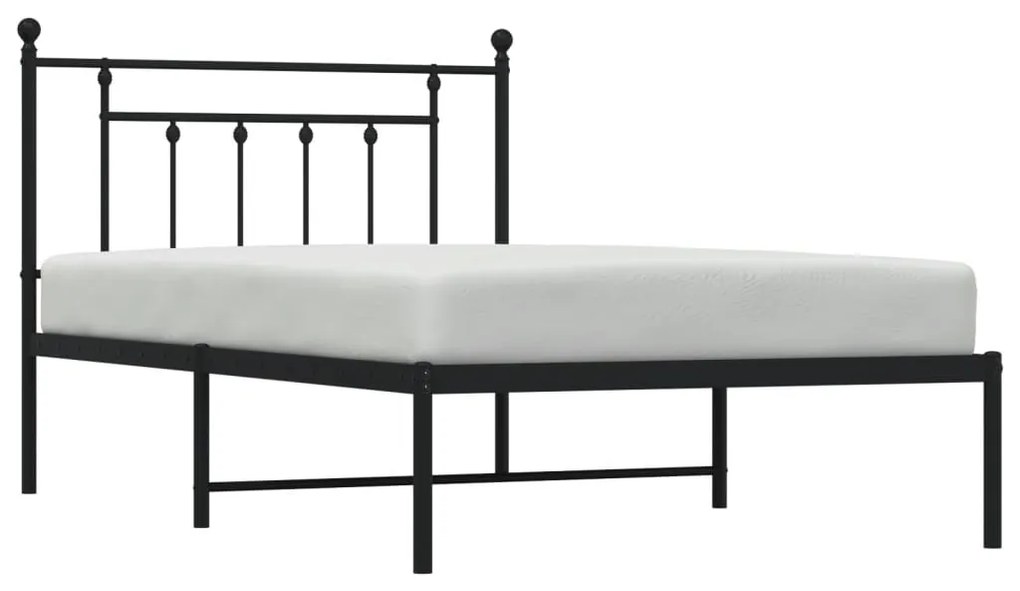 Giroletto con testiera in metallo nero 107x203 cm