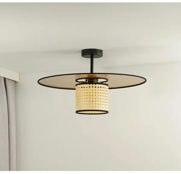 Duolla - Lampadario a plafone TOKYO RATTAN 1xE27/15W/230V diametro 50 cm oro/rattan