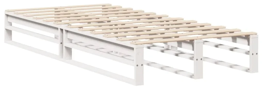 Letto senza materasso bianco 75x190 in legno massello di pino