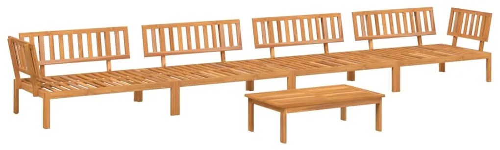 Set divano pallet da giardino 5 pz in legno massello di acacia