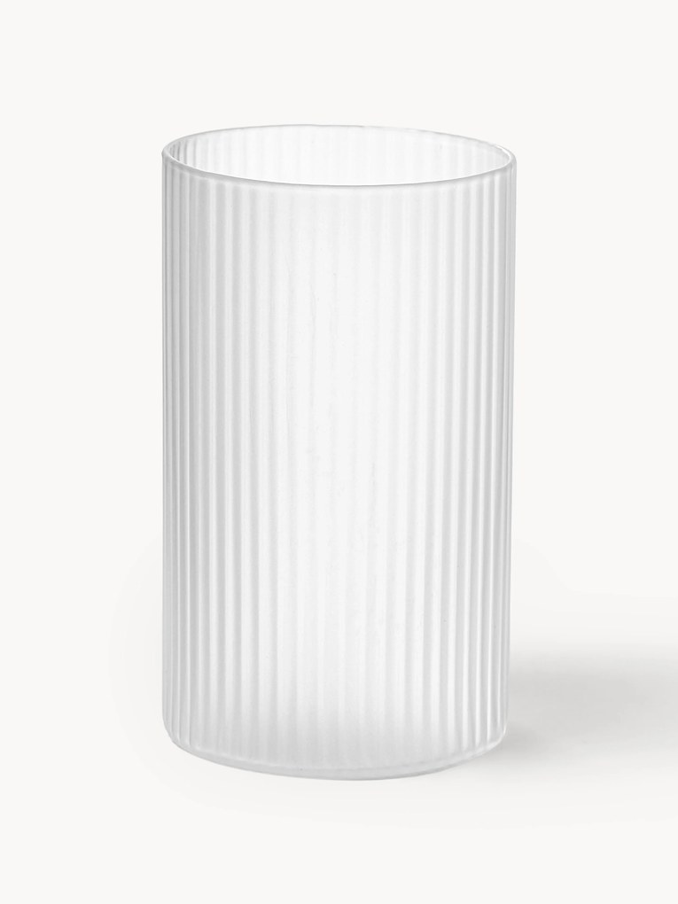 Set di 4 bicchieri piccoli da long drink in vetro soffiato con scanalatura in rilievo Ripple, 140 ml