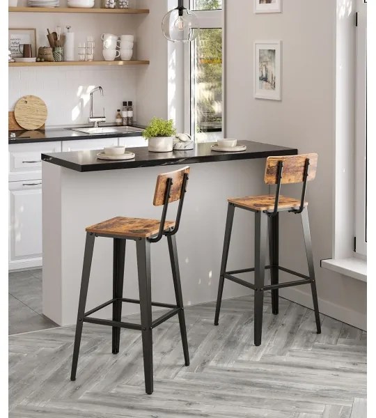 Sgabello da bar AVEN marrone/nero