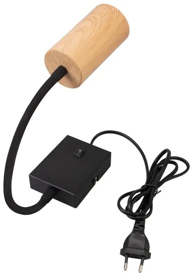 Brilagi - Lampada flessibile da muro SELE 1xGU10/30W/230V nero/decorazioni in rovere