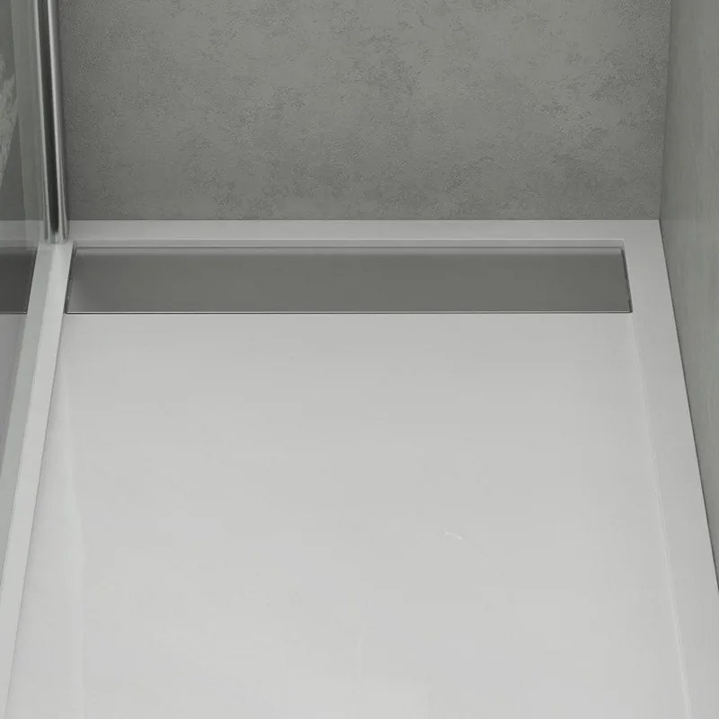 Piatto doccia 80x140 acrilico con canalina in acciaio - KAMALU