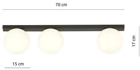 Plafoniera FIT 3xE14/10W/230V nero/bianco