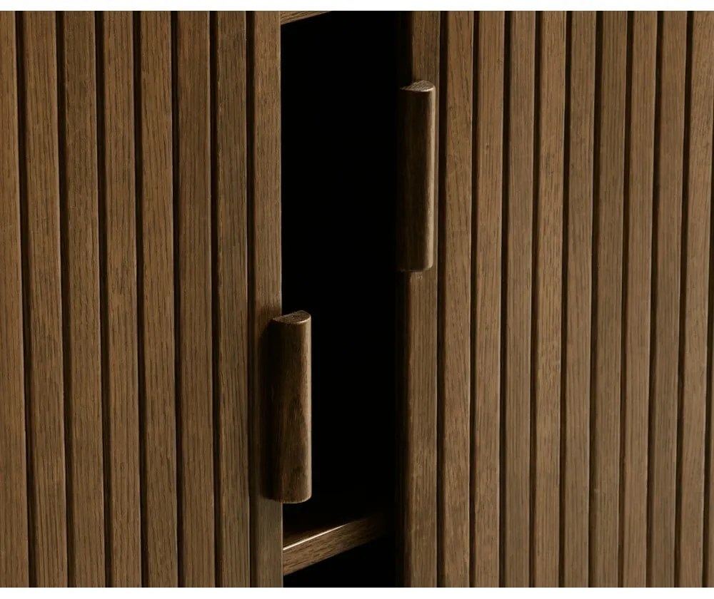 Mobile marrone in rovere con ante scorrevoli 113x90 cm Cavo - Unique Furniture