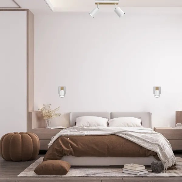 Faretto TERRA 2xGU10/8W/230V bianco/quercia