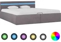 Letto Idraulico Contenitore LED Grigio Talpa Tessuto 160x200cm cod mxl 61703