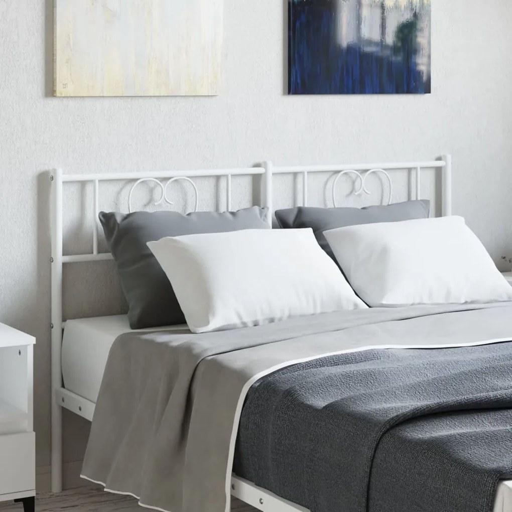 Testiera İn Metallo Bianco 160 Cm /