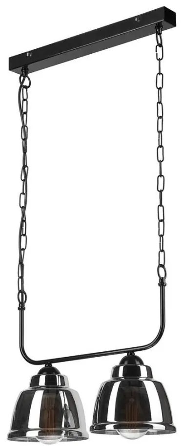 Lampadario a sospensione con catena MARIO 2xE27/60W/230V cromo